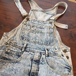 Guess Women's Faded Blue Denim Overalls